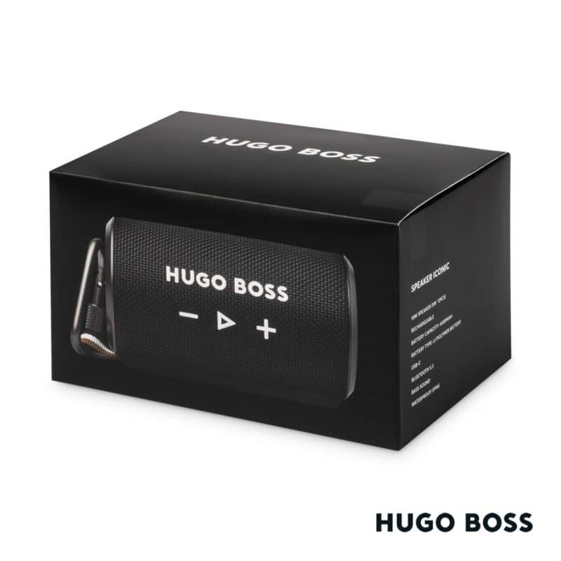 Custom-Branded Hugo Boss® Iconic Speaker | LogoSpeakers.com