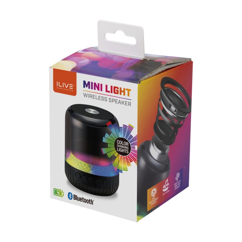 iLive Mini Light Wireless Speaker - Black - 7